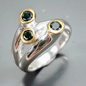 RING Blue Sapphire Ring 925 Size 8